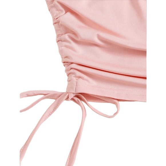 SHEIN Solid Drawstring Side Crop Cami Top - Picture 4 of 4